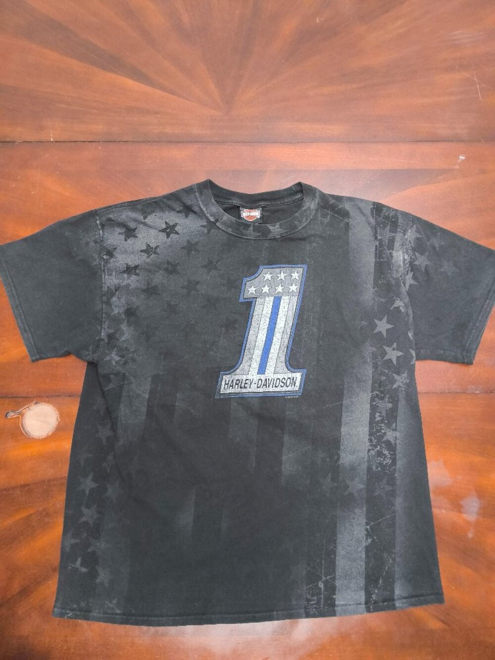 Harley Davidson Shirt XL Men Black Number 1 Logo Loess Hills Iowa Graphic Tee
